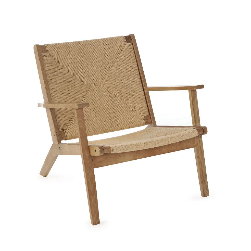 Woven Accent Chair With Wooden Frame - Icaria