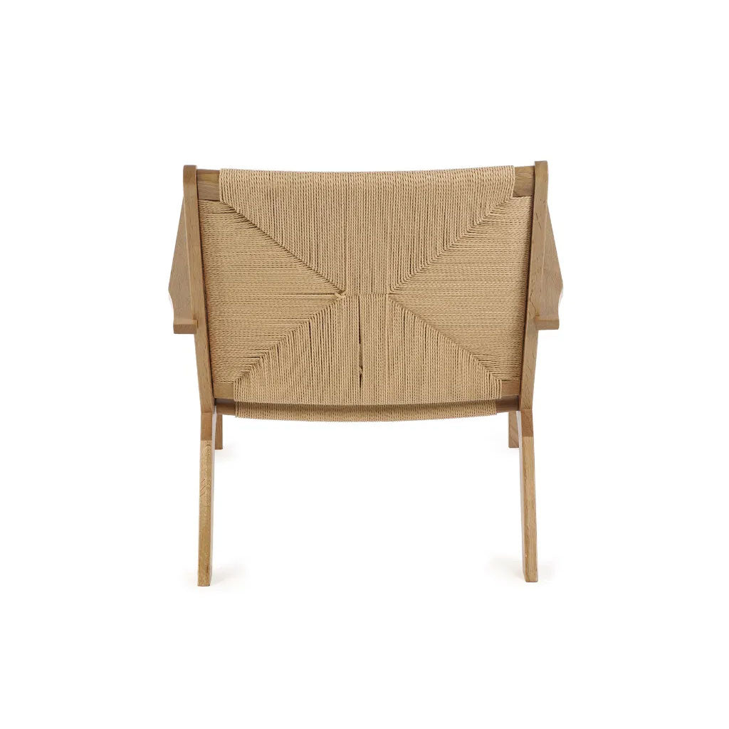 Woven Accent Chair With Wooden Frame - Icaria
