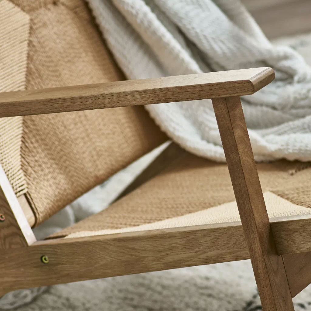 Woven Accent Chair With Wooden Frame - Icaria