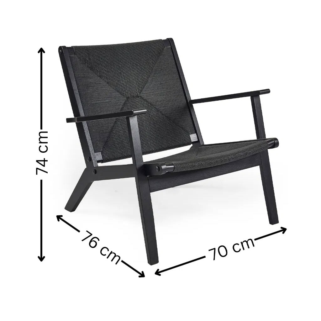 Woven Accent Chair With Wooden Frame - Icaria