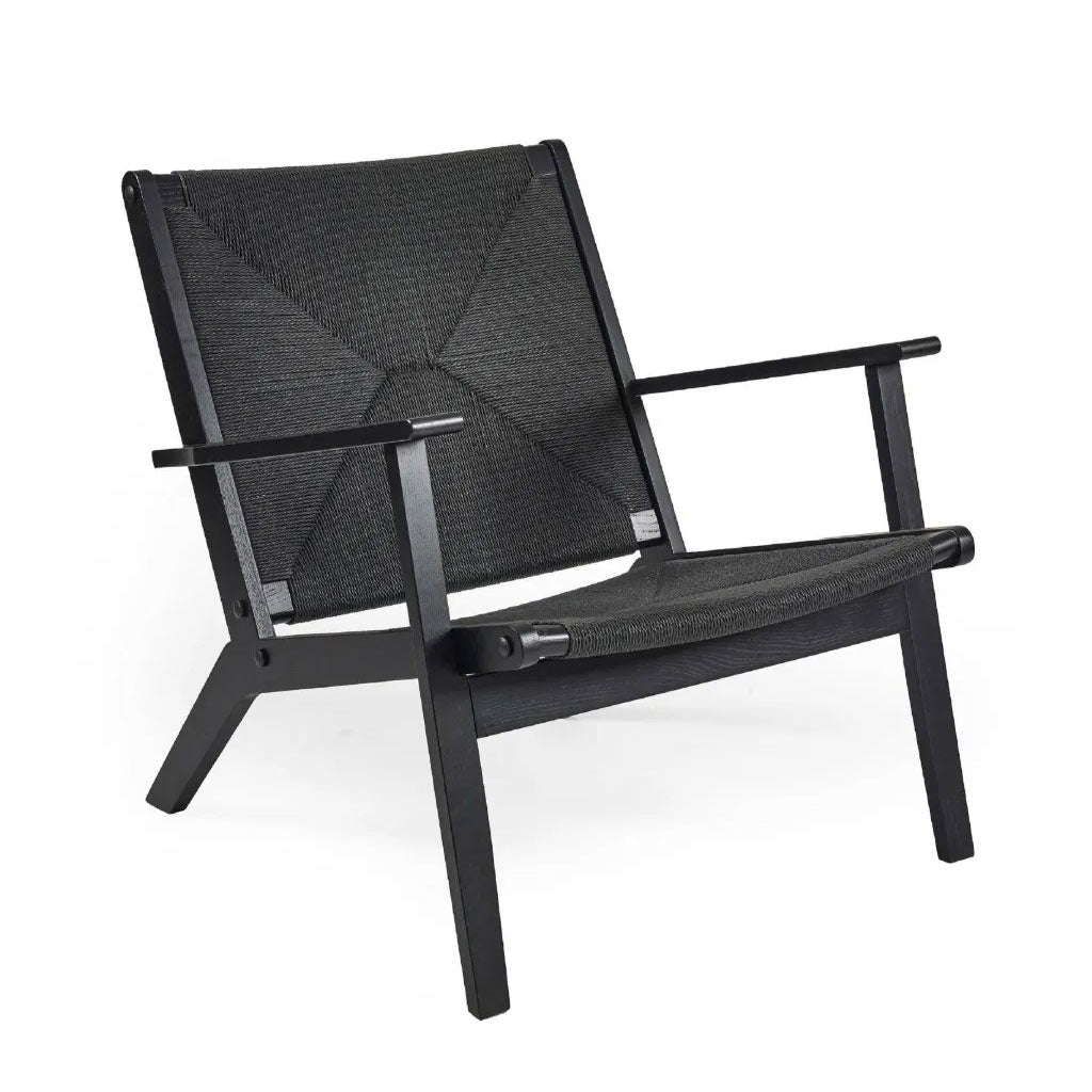 Woven Accent Chair With Wooden Frame - Icaria