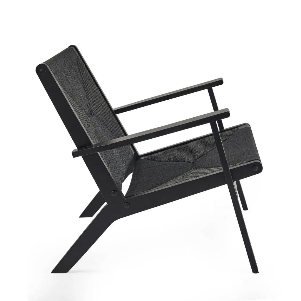 Woven Accent Chair With Wooden Frame - Icaria