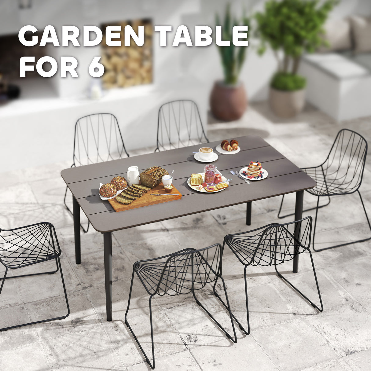 WPC Outdoor Garden Dining Table for 6 People - Velmora