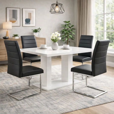 High Gloss Dining Table & Chairs Sets
