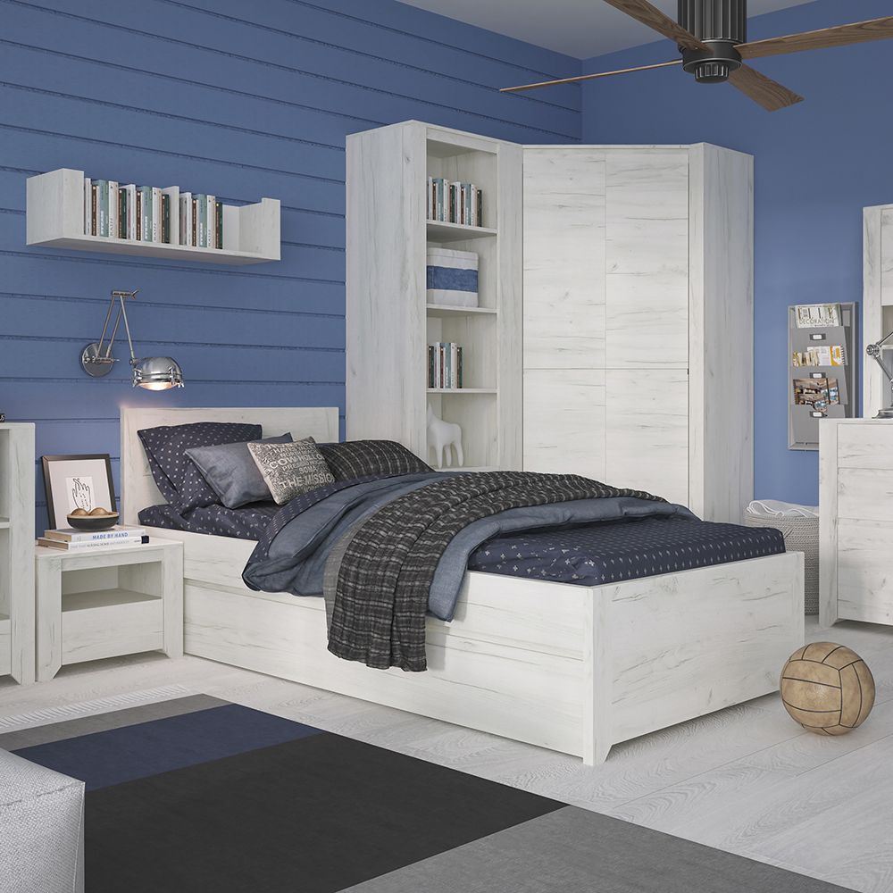 Wooden Bookcase Tall And Narrow With 3 Drawers - Angel
