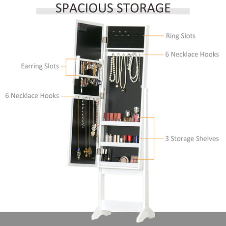 Mirrored Jewellery Storage Cabinet 36cm Wide - Velmora