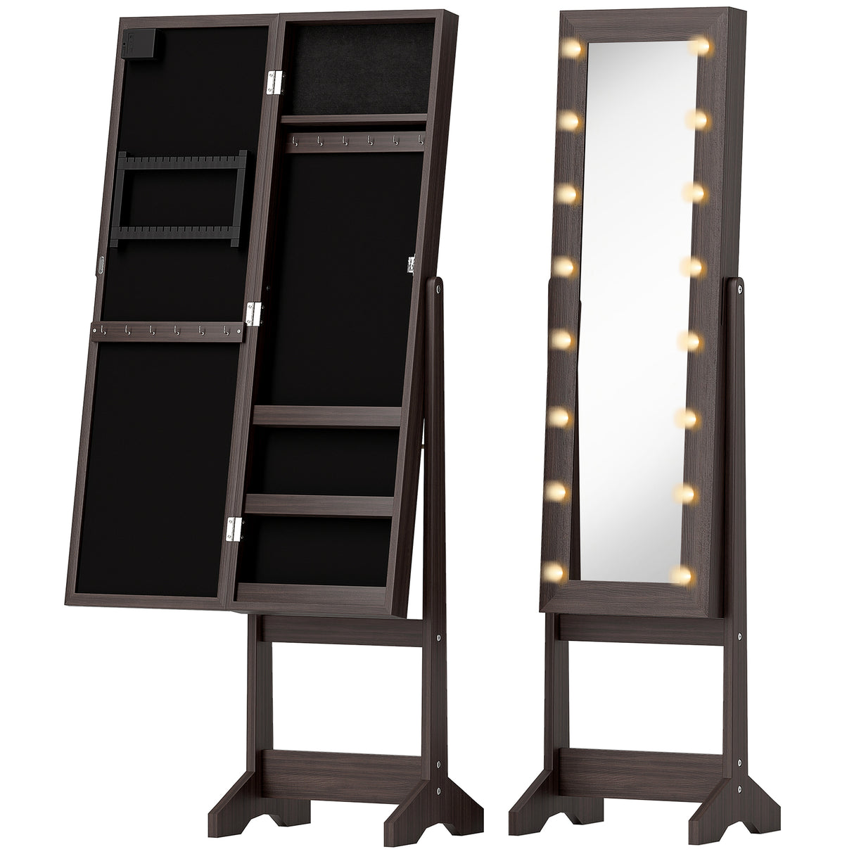 Mirrored Jewellery Storage Cabinet 36cm Wide - Velmora