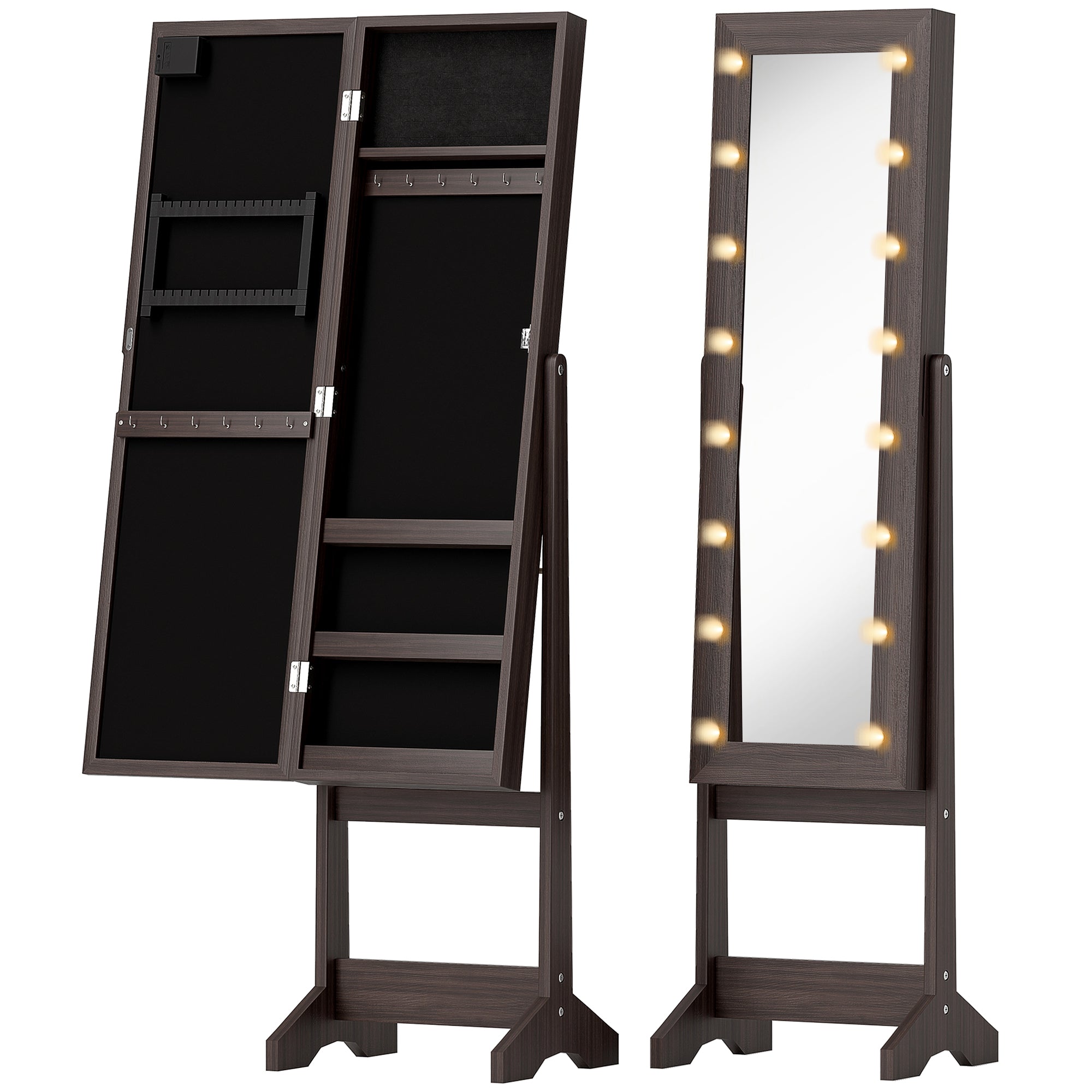 Mirrored Jewellery Storage Cabinet 36cm Wide - Velmora
