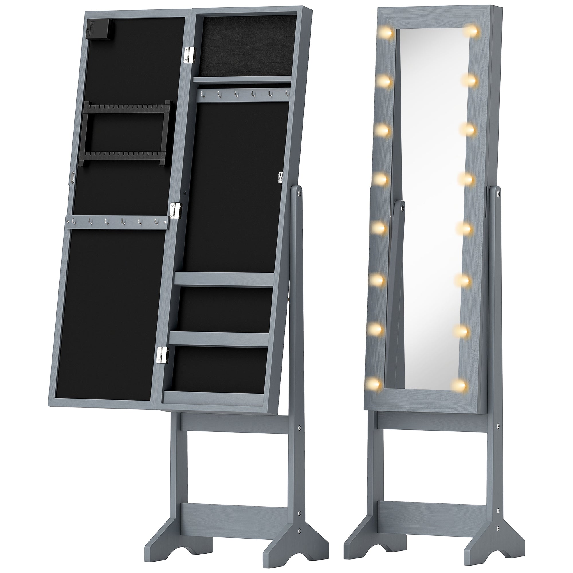 Mirrored Jewellery Storage Cabinet 36cm Wide - Velmora
