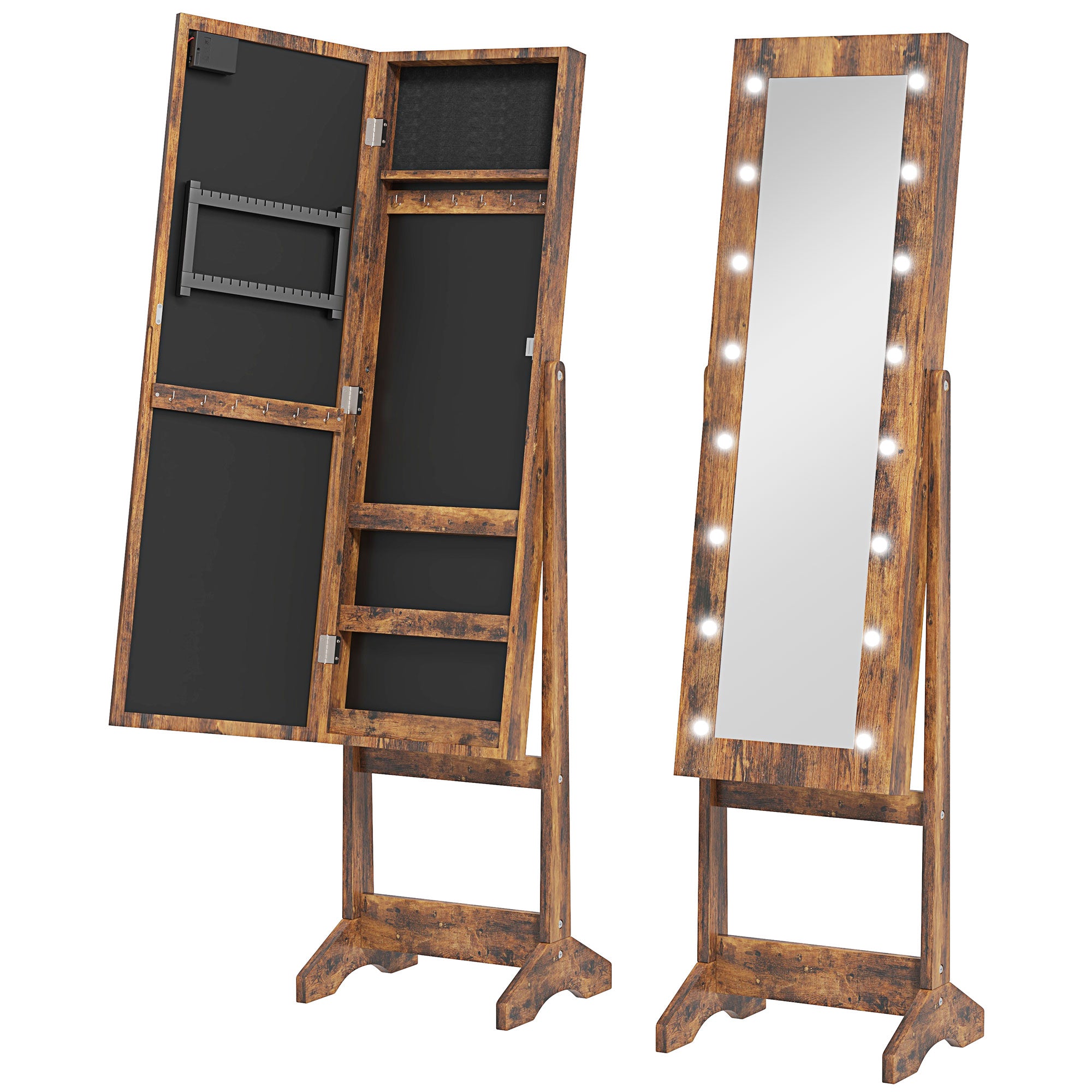 Mirrored Jewellery Storage Cabinet 36cm Wide - Velmora