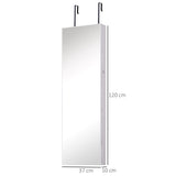 Mirrored Jewellery Storage Cabinet 37cm Wide Wall Hung With LED Lights - Velmora