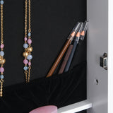 Mirrored Jewellery Storage Cabinet 41cm Wide - Velmora