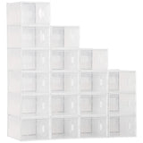 Plastic Shoe Storage Cabinet 25cm Wide in Set Of 18 - Velmora