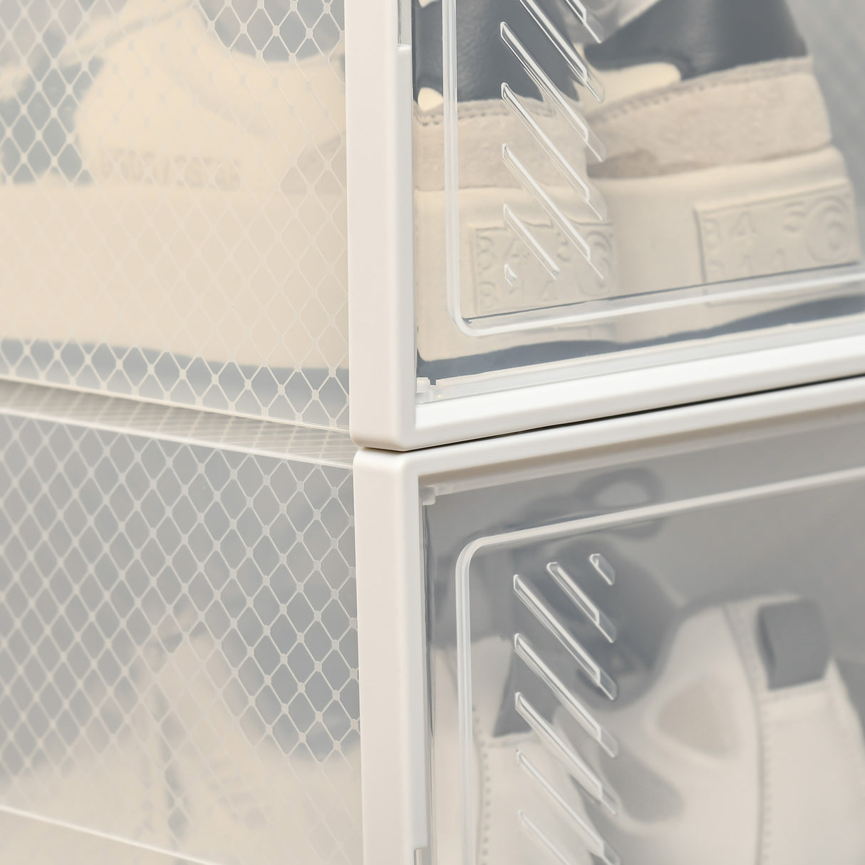 Plastic Shoe Storage Cabinet 25cm Wide in Set Of 18 - Velmora