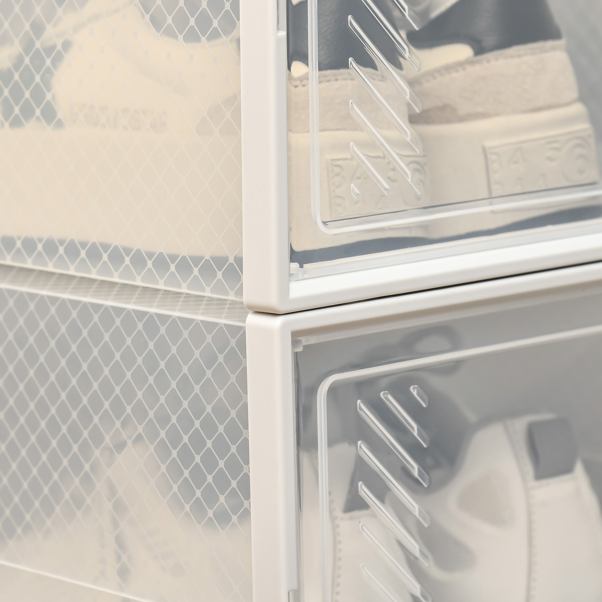 Plastic Shoe Storage Cabinet 25cm Wide in Set Of 18 - Velmora