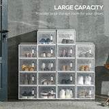 Plastic Shoe Storage Cabinet 25cm Wide in Set Of 18 - Velmora