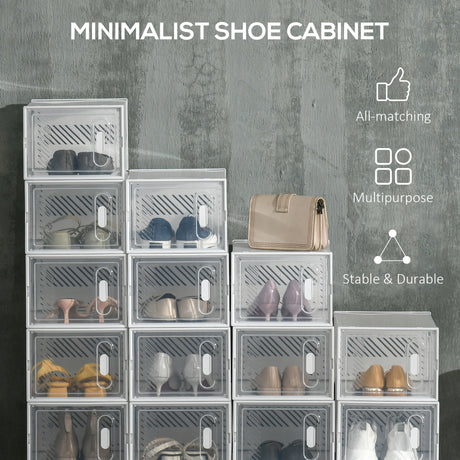 Plastic Shoe Storage Cabinet 25cm Wide in Set Of 18 - Velmora