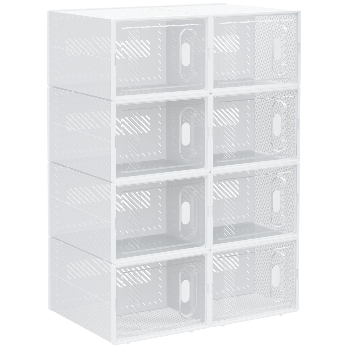 Plastic Shoe Storage Cabinet 25cm Wide in Set Of 8 - Velmora