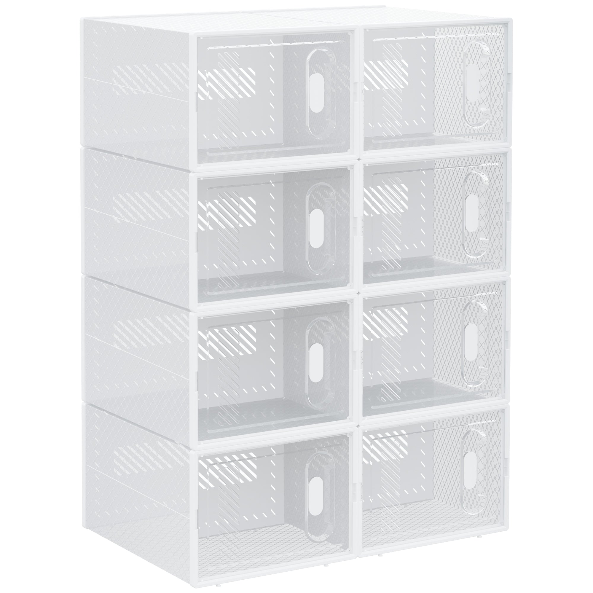 Plastic Shoe Storage Cabinet 25cm Wide in Set Of 8 - Velmora