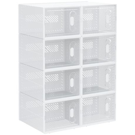 Plastic Shoe Storage Cabinet 25cm Wide in Set Of 8 - Velmora
