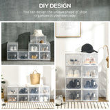 Plastic Shoe Storage Cabinet 25cm Wide in Set Of 8 - Velmora