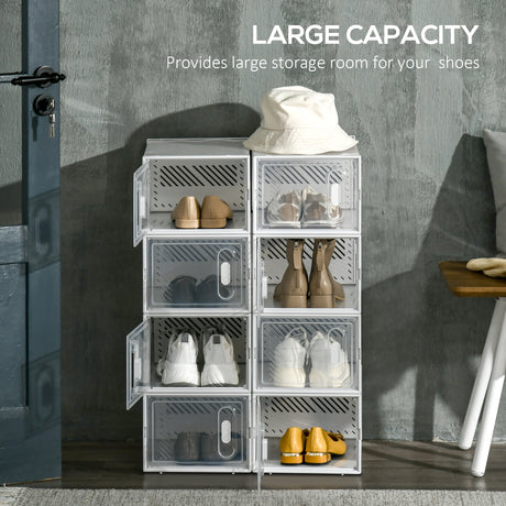 Plastic Shoe Storage Cabinet 25cm Wide in Set Of 8 - Velmora