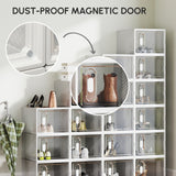 Plastic Shoe Storage Cabinet 28cm Wide in Set Of 18 - Velmora