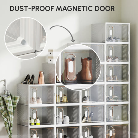 Plastic Shoe Storage Cabinet 28cm Wide in Set Of 18 - Velmora