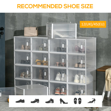 Plastic Shoe Storage Cabinet 28cm Wide in Set Of 18 - Velmora