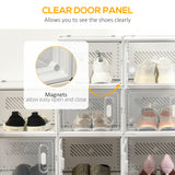 Plastic Shoe Storage Cabinet 28cm Wide in Set Of 18 - Velmora