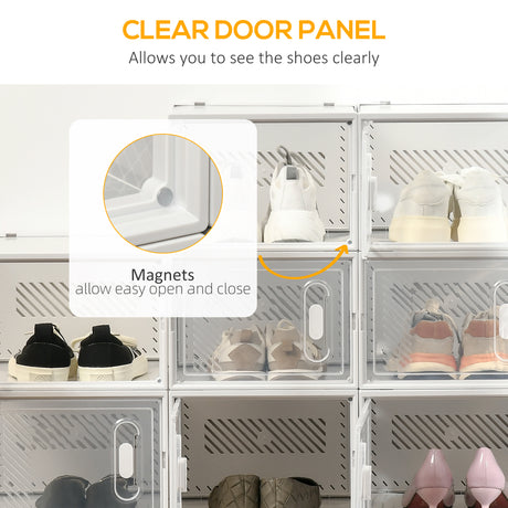 Plastic Shoe Storage Cabinet 28cm Wide in Set Of 18 - Velmora