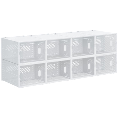 Plastic Shoe Storage Cabinet 28cm Wide in Set Of 8 - Velmora