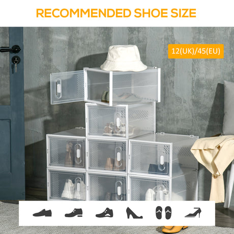 Plastic Shoe Storage Cabinet 28cm Wide in Set Of 8 - Velmora