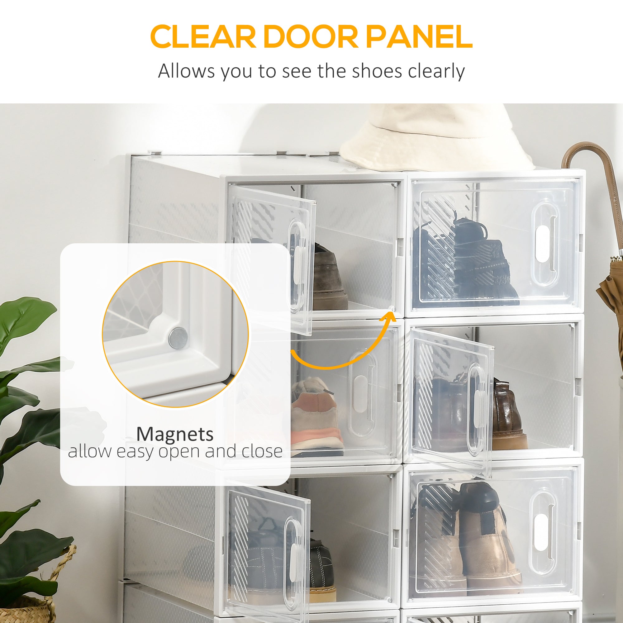Plastic Shoe Storage Cabinet 28cm Wide in Set Of 8 - Velmora