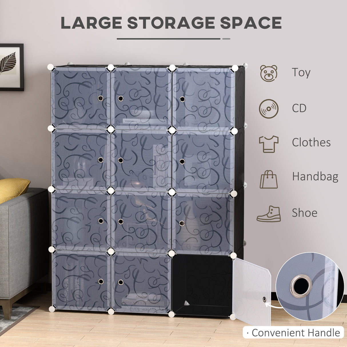 Plastic Storage Cabinet 111cm Wide With Metal Frame - Velmora
