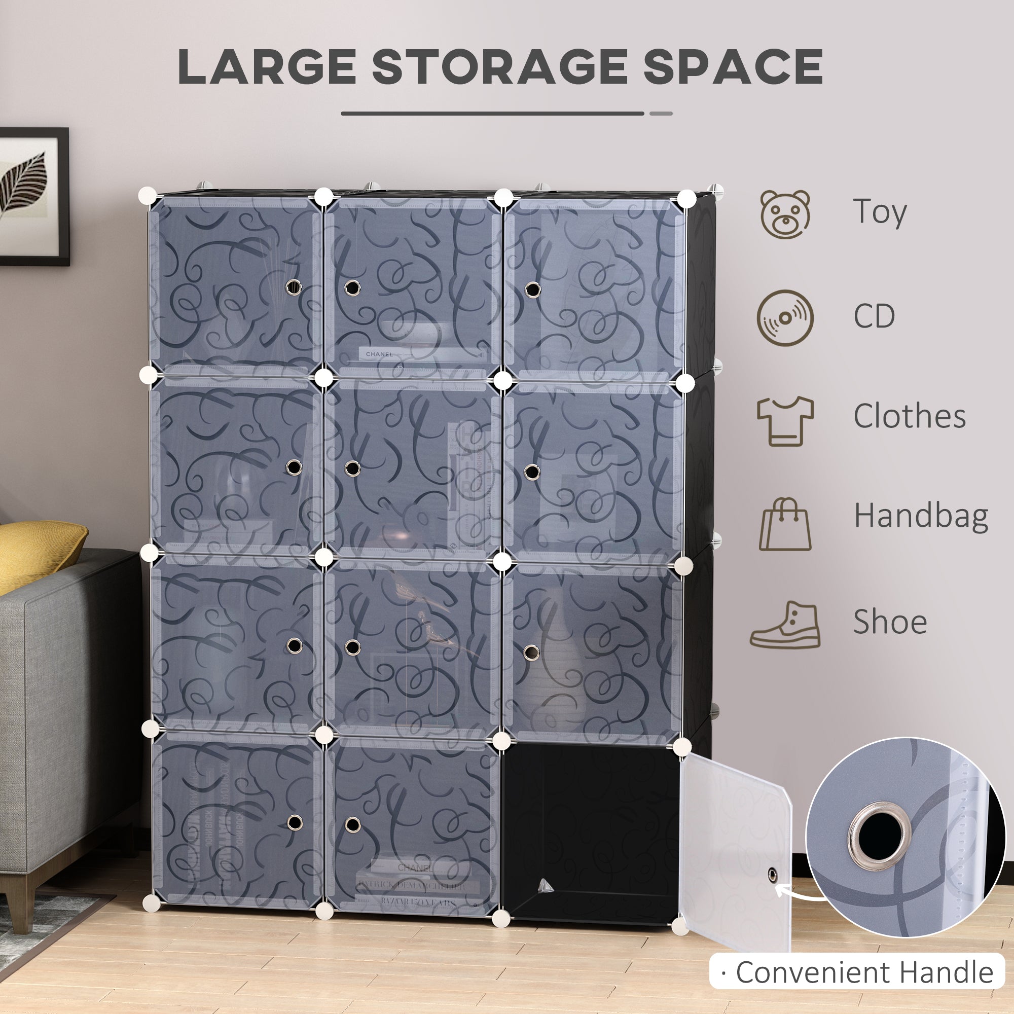 Plastic Storage Cabinet 111cm Wide With Metal Frame - Velmora