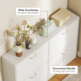 Wooden Shoe Storage Cabinet 120cm Wide With 4 Flip Doors - Velmora