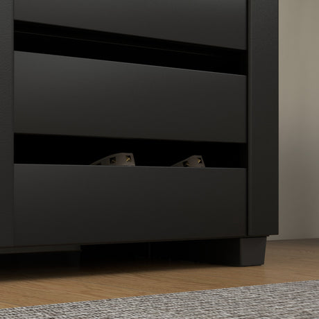 Wooden Shoe Storage Cabinet 76cm Wide With 2 Doors - Velmora