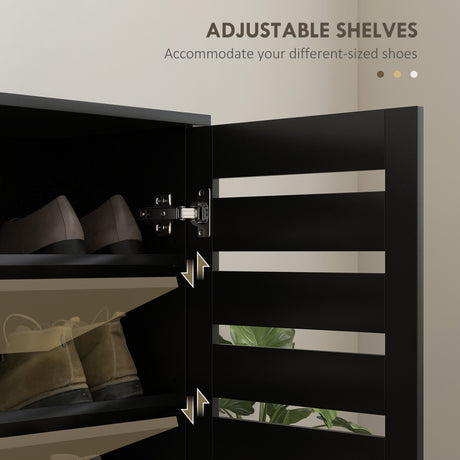 Wooden Shoe Storage Cabinet 76cm Wide With 2 Doors - Velmora