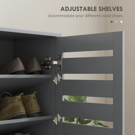 Wooden Shoe Storage Cabinet 76cm Wide With 2 Doors - Velmora