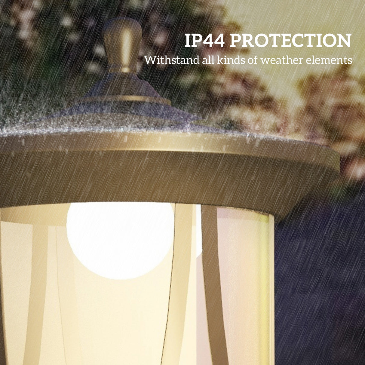 ABS Plastic 1.3m LED Solar Powered Garden Lamp Post - Velmora