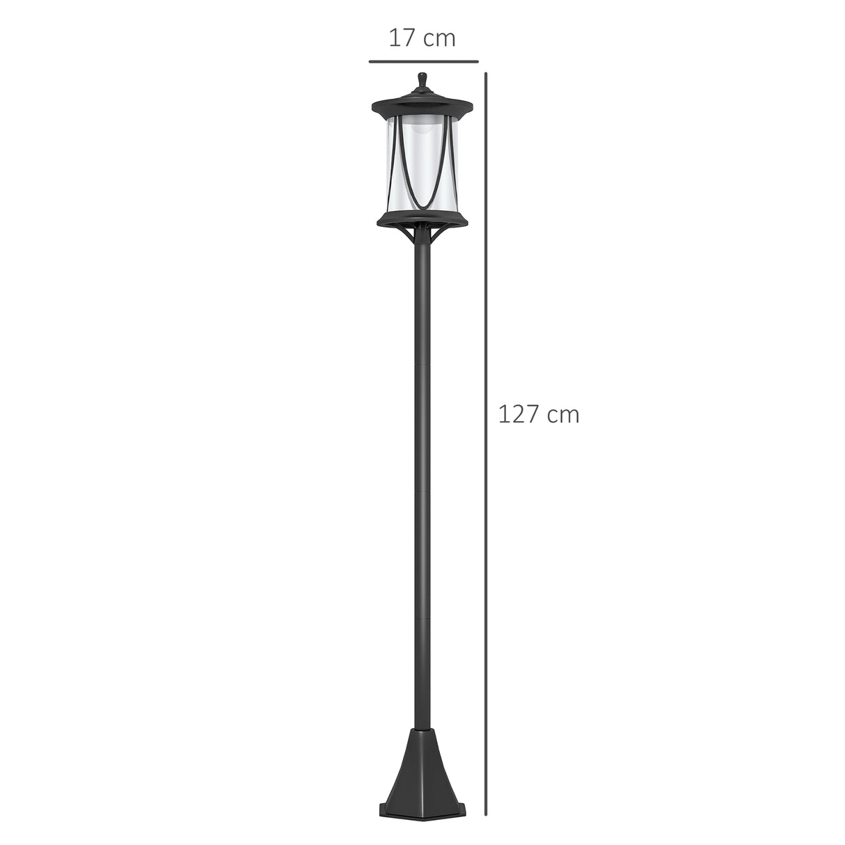 ABS Plastic 1.3m LED Solar Powered Garden Lamp Post - Velmora