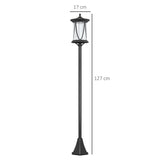 ABS Plastic 1.3m LED Solar Powered Garden Lamp Post - Velmora