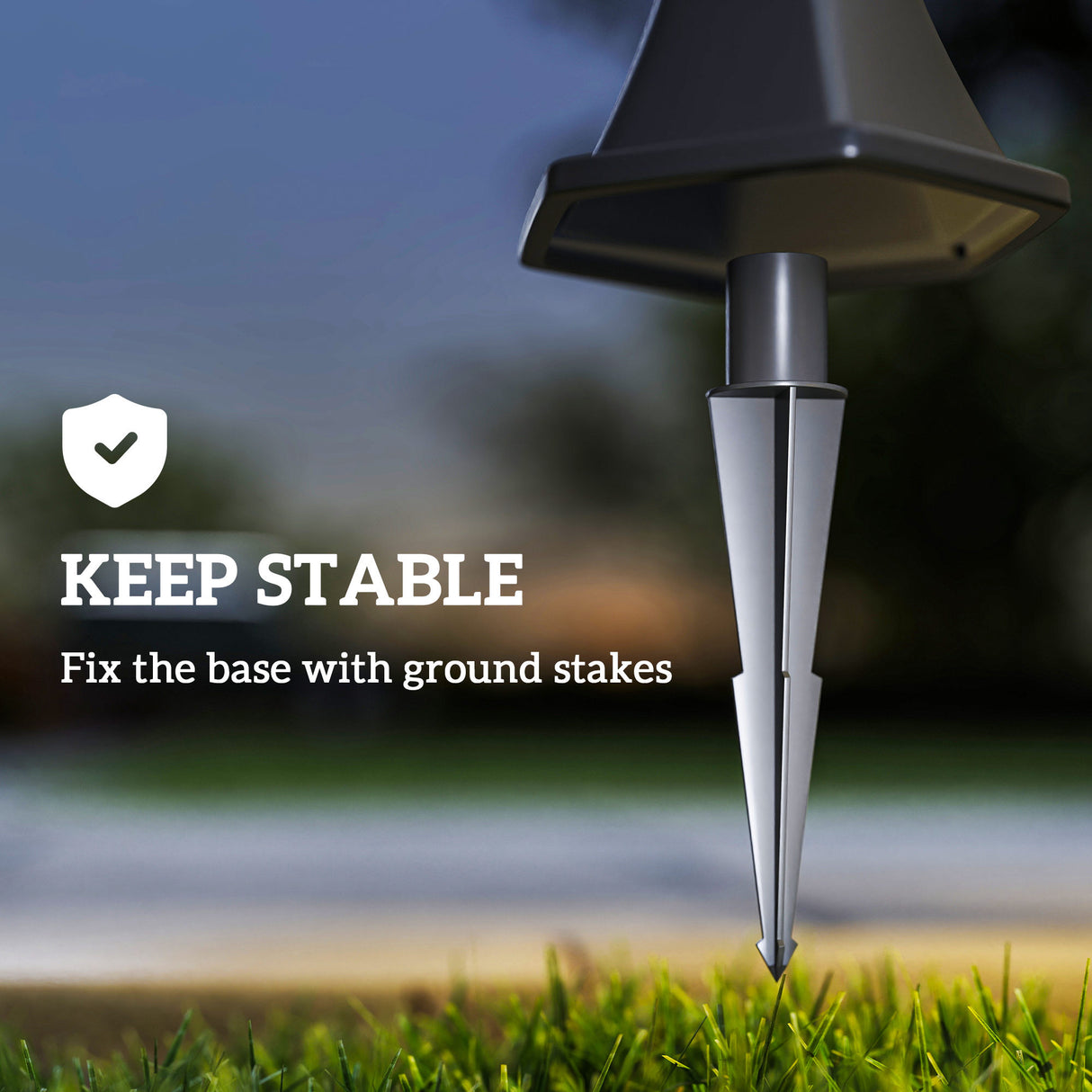 ABS Plastic 1.3m Tall Solar Powered Garden Lamp Post in Set of 2 - Velmora