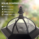 ABS Plastic 1.3m Tall Solar Powered Garden Lamp Post in Set of 2 - Velmora