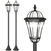 ABS Plastic 1.3m Tall Solar Powered Garden Lamp Post in Set of 2 - Velmora