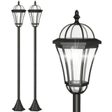 ABS Plastic 1.3m Tall Solar Powered Garden Lamp Post in Set of 2 - Velmora
