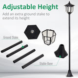 ABS Plastic 1.77m Tall Solar Powered Garden Lamp Post - Velmora