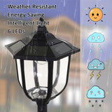 ABS Plastic 1.77m Tall Solar Powered Garden Lamp Post - Velmora