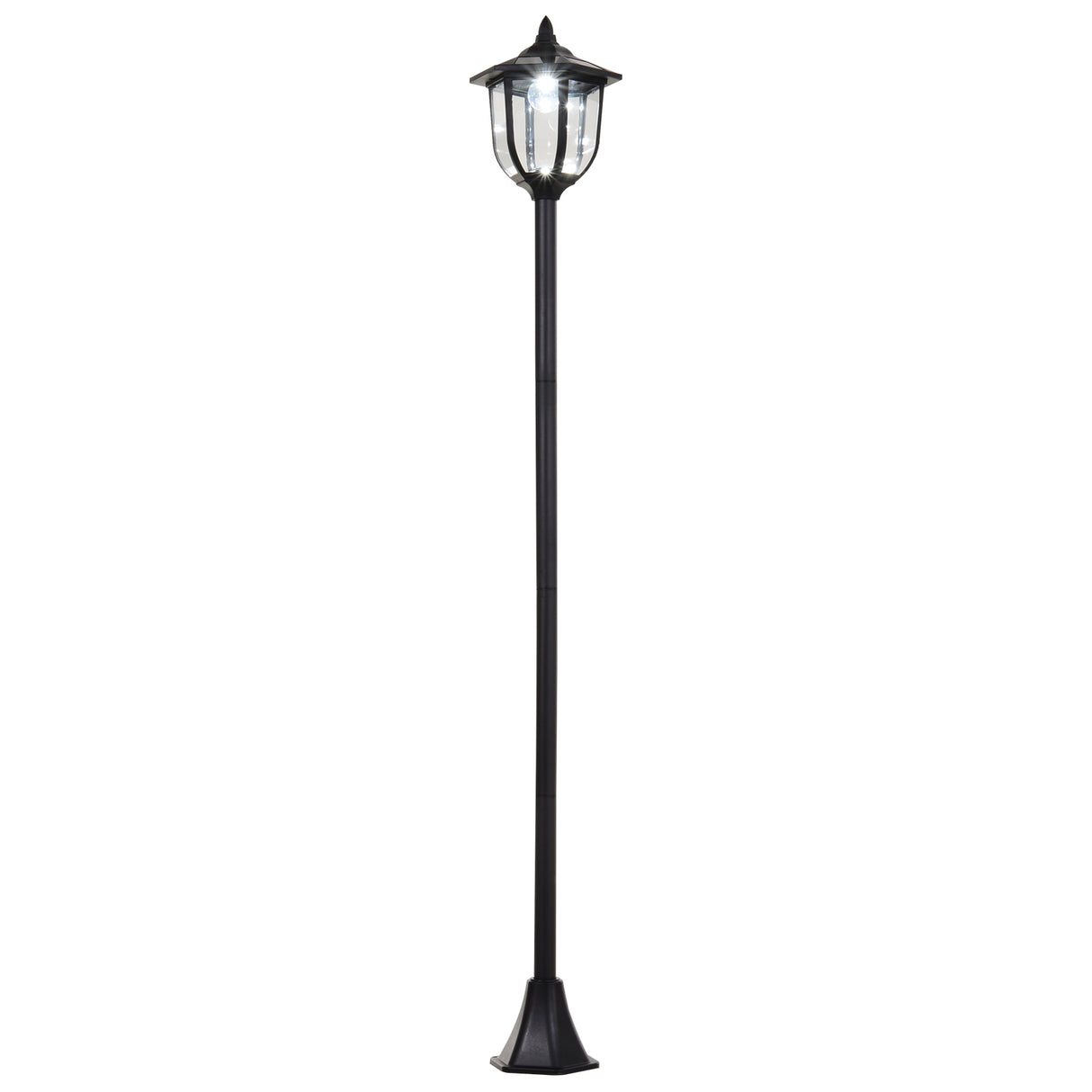 ABS Plastic 1.77m Tall Solar Powered Garden Lamp Post - Velmora